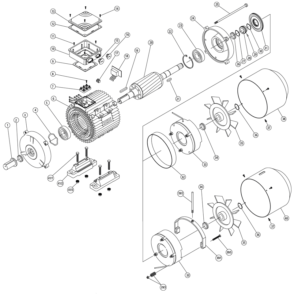 náhradní díly elektromotor s brzdou