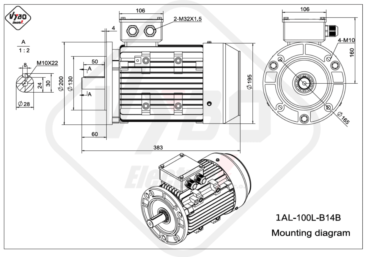 Elektromotor s brzdou 3kW 1ALBR100L-2 