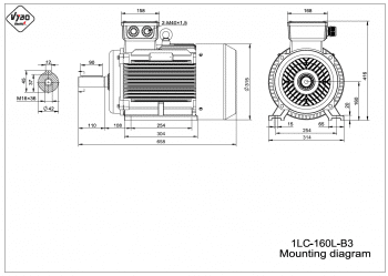 rozměrový výkres elektromotor 1LC 160L