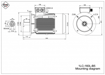 rozměrový výkres elektromotor 1LC 160L