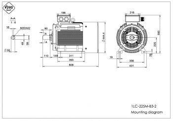 rozměrový výkres elektromotor 1LC 225M