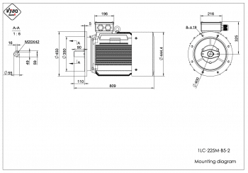 rozměrový výkres elektromotor 1LC 225M