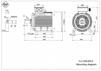 rozměrový výkres elektromotor 1LC 250