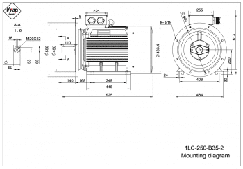 rozměrový výkres elektromotor 1LC 250