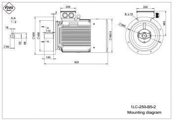 rozměrový výkres elektromotor 1LC 250