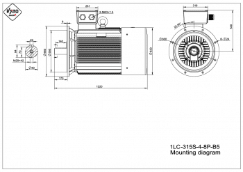 rozměrový výkres elektromotor 1LC 315S