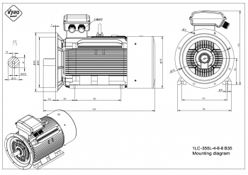 rozmerový výkres elektromotor 1LC 355L B35