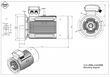 rozmerový výkres elektromotor 1LC 355L B5