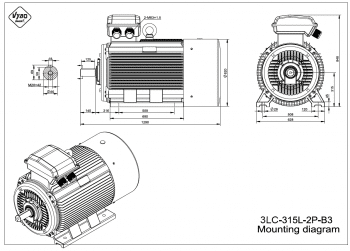 rozměrový výkres elektromotor 3LC 315L B3