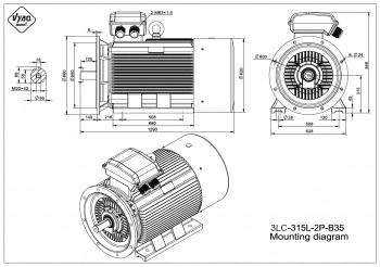 rozměrový výkres elektromotor 3LC 315L B5