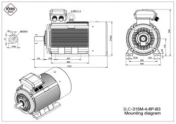 rozmerový výkres elektromotor 3LC 315M B3