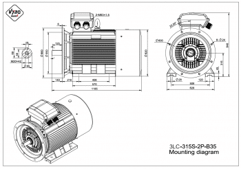 rozměrový výkres elektromotor 3LC 315S B5