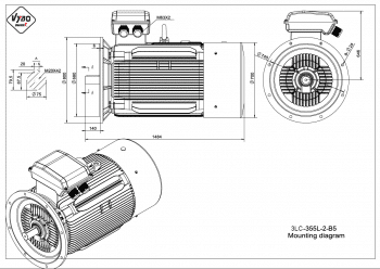 rozměrový výkres elektromotor 3LC 355L B3