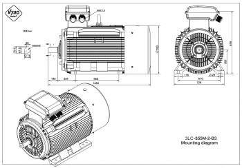 rozměrový výkres elektromotor 3LC 355M B3