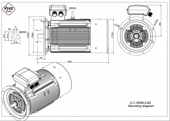 rozměrový výkres elektromotor 3LC 355M B5