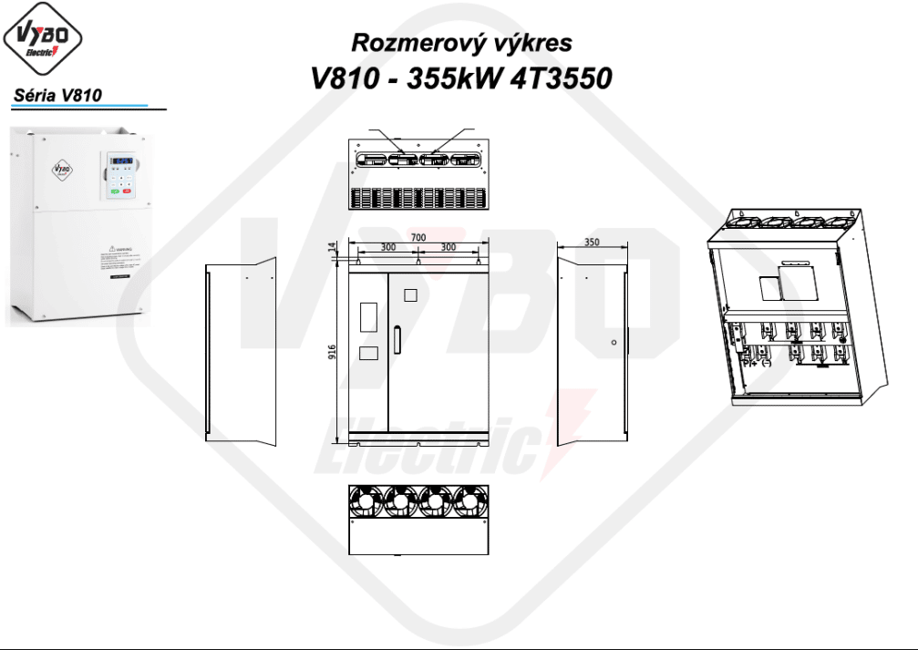 rozměrový výkres frekvenční měnič V810 4T3550