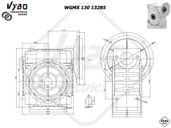 rozměry šneková převodovka wgmx130 132B5