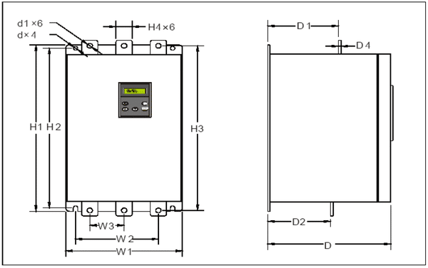 rozměrový výkres Softstarter SSZ-008-3